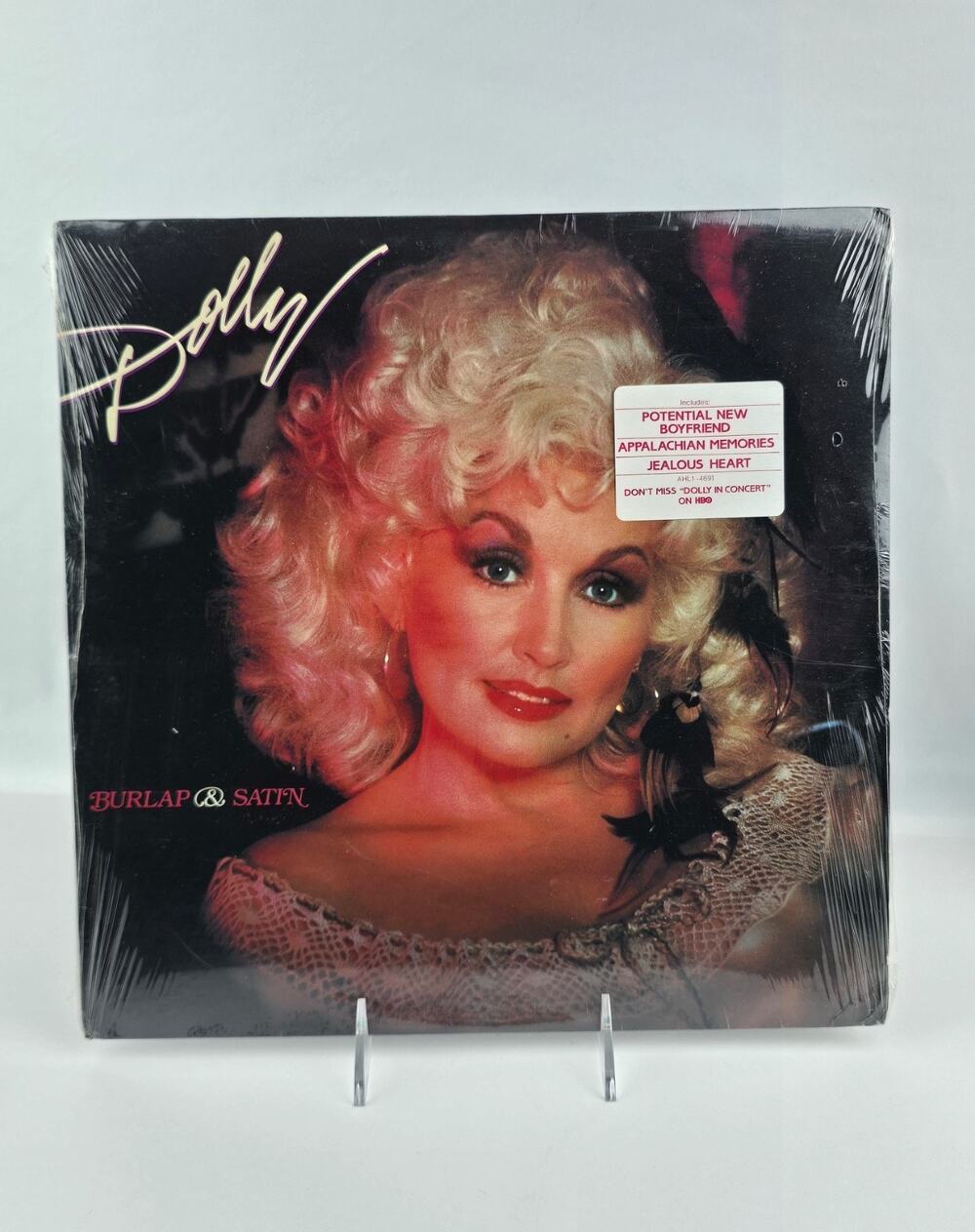 Dolly Parton Burlap & Satin- 1983 US 1st Press Album w/ Hype sticker New Sealed